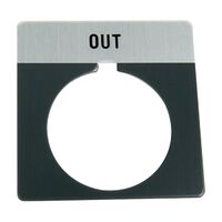 Allen-Bradley 800T Legend Plate 46 x 47mm Gray OUT for 30.5mm Pushbutton