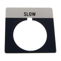 Allen-Bradley 800T Legend Plate 46 x 47mm Gray SLOW for 30.5mm Pushbutton