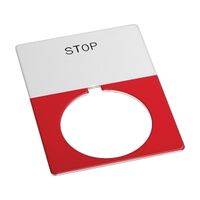 Allen-Bradley 800T Legend Plate 46 x 62mm Jumbo Red STOP for 30.5mm Pushbutton