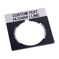Allen-Bradley 800T Legend Plate 46 x 47mm Grey CUSTOM for 30.5mm Pushbutton