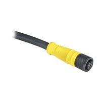 AB 889D Cordset Cable PVC Black 8 Pin 24AWG DC Micro Female Straight M12 Unshielded 5m