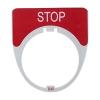 Austrol N100 Legend Plate Stop Red 41 x 45mm Medium to suit N100 operators and indicators