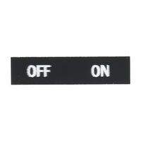 Sprecher and Schuh D7 Legend Plate 30 x 40mm Snap-In Black with White Text Fault Off-On