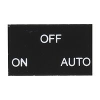 Sprecher and Schuh D7 Legend Plate 30 x 50 mm Snap in Black with White Text ON OFF AUTO