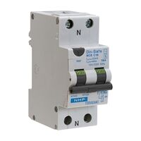NHP DIN-T Residual Current Device Short Body w/ Overcurr 10kA 10A 1Pole and N C Curve 100mA Type A