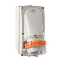 NHP ISO Appliance Inlet, 5 Round Pins 32A 500V AC, w/o Base, Grey