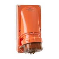 NHP ISO Appliance Inlet, 5 Round Pins 32A 500V AC, w/o Base, Resistant Orange