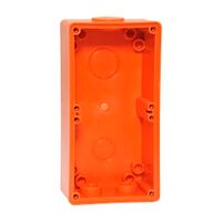 NHP ISO Back Box/Base, 2 Gang (1 x 2) - Large 63mm depth, Resistant Orange