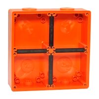 NHP ISO Back Box/Base, 4 Gang (2 x 2) - Large 63mm depth, Resistant Orange
