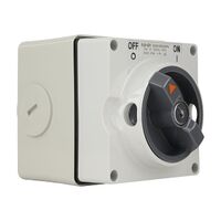 NHP ISO Surface Switch - Key, Lock in OFF, 3 Pole 50A 500V AC, w/ Base, Grey