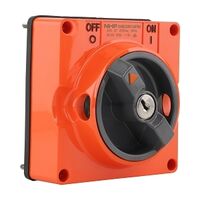 NHP ISO Surface Switch - Key, Lock in ON/OFF, 2 Pole 20A 250V AC, w/o Base, Resistant Orange
