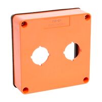 NHP ISO Cover - Cutout (2 x 22 5mm), 1 Gang - Shallow D38mm, Resistant Oange