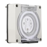 NHP ISO Socket Outlet, 4 Round Pins 10A 500V AC, w/o Base, Grey