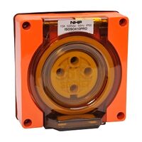 NHP ISO Socket Outlet, 4 Round Pins 10A 500V AC, w/o Base, Resistant Orange