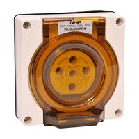 NHP ISO Socket Outlet, 5 Round Pins 20A 500V AC, w/o Base, Resistant White