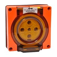 NHP ISO Socket Outlet, 5 Round Pins 32A 500V AC, w/o Base, Orange