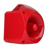 Klaxon Nexus 110 Voice Sounder LED Beacon 1 Alarms 64 Tones 7 Pre Prog Msgs 110dB IP66 24VDC Red