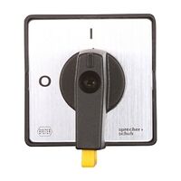 Sprecher and Schuh L7 Handle Std Padlock Type E BK/Silver Central Nut Mount 48 x 48mm Egvd. OFF ON