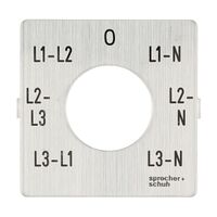 Sprecher and Schuh L2 Cam Switch Ll2A4 Legend Plate 48 x 48mm 0 L1 L2 N