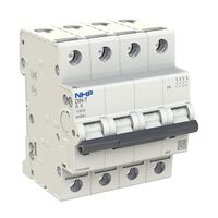 NHP DIN-T Miniature Circuit Breaker MCB 10kA 4 Pole 10A C Curve