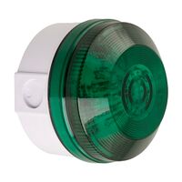 Moflash Xenon Beacons 5 Joules Flashing Mode IP65 15 to 28V AC DC Wall or Surface Mount Lens Green