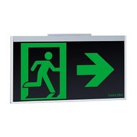 Stanilite Single Point Platinum Exit Lighting LED Evago Black Wall Mount SS