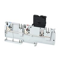 Allen-Bradley 1492-P Push-in Power Distribution Terminal 4mm 1 RD 1 BLU CON Entries Fuse End Grey