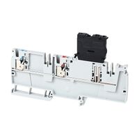 Allen-Bradley 1492-P Push-in Power Distribution Terminal 4mm 1 RD 1 BLU CON Entries Fuse 36V End GRY