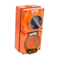 NHP ISO Switched Socket Outlet, 2 Flat Pins + 1 Round Earth 10A 250V AC, w/ Base, RO