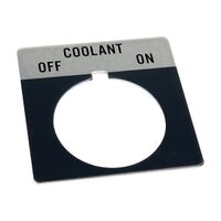 Allen-Bradley 800T Legend Plate 46 x 47mm Gray OFF COOLANT ON for 30.5mm Pushbutton
