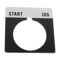 Allen-Bradley 800T Legend Plate 46 x 47mm Gray START JOG for 30.5mm Pushbutton