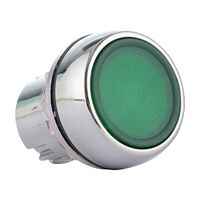 Sprecher and Schuh D7 Pushbutton 22.5 mm Head Only Metal Momentary Flush Green Lens Cap Illuminated