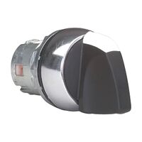 Sprecher and Schuh D7 Selector Switch 22.5mm Head Only Metal STD BLK Knob 2 POS SR from Left