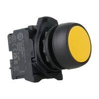 Sprecher and Schuh D7 Pushbutton 22.5 mm Complete Plastic MOM Flush Yellow Cap Non Ill 1NO