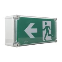 Stanilite Single Point Platinum Exit Lighting Bulkhead LED Weather Proof Arrow Left