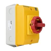 Socomec ISO Enclosed Isolator, IP 65 Plastic Yellow, Handle - Red, 3P 32A