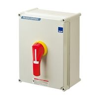 Socomec ISO Enclosed Isolator, IP 65 Plastic Grey, Handle - Red, 4P 250A