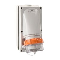 NHP ISO Appliance Inlet, 3 Round Pins 20A 250V AC, with Base 38mm, Grey
