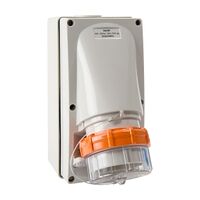 NHP ISO Appliance Inlet, 4 Round Pins 40A 500V AC, with Base 63mm, Grey