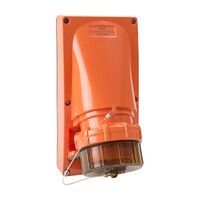 NHP ISO Appliance Inlet, 5 Round Pins 20A 500V AC, w/o Base, Resistant Orange