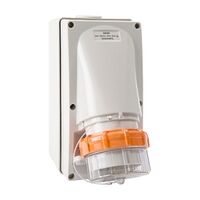 NHP ISO Appliance Inlet, 5 Round Pins 40A 500V AC, w/ Base 63mm, Grey