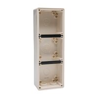 NHP ISO Back Box/Base, 3 Gang (1 x 3) - Large 63mm depth, Resistant White