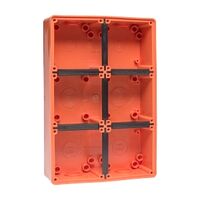 NHP ISO Back Box/Base, 6 Gang (2 x 3) - Large 63mm depth, Resistant Orange
