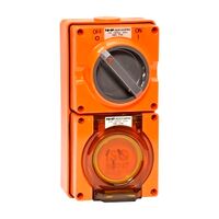 NHP ISO Switched Socket Outlet, 3 Flat Pins 20A 250V AC, w/ Base, RO