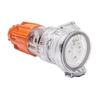 NHP ISO Extension Socket, 4 Round Pins 10A 500V AC, Electric Orange