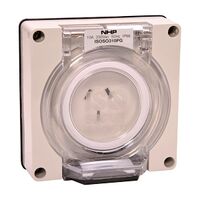 NHP ISO Socket Outlet, 3 Flat Pins 10A 250V AC, w/o Base, Grey