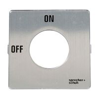 Sprecher and Schuh L2 Cam Switch Ll2A4 Legend Plate 48 x 48mm On Off