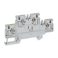 Allen-Bradley 1492-P Push-in Terminal 2.5mm 2 Level Ground 4 Conductor Entries Green Yellow