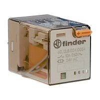 Finder 60 Series General Purpose Relay 10A 3CO 12V AC Coil with PB plus Mechanical Indicator