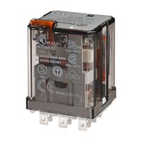 Finder 62 Series Power Relay Plug in 16A 3CO 110V DC Coil with Pushbutton plus Mechanical Indicator